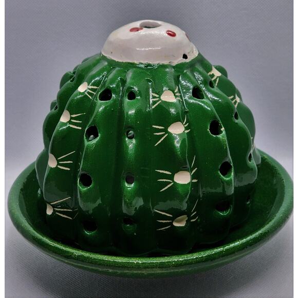 CANDLE HOLDER/VOTIVE-Cactus-Ceramic-Primitive-Unique - Picture 4 of 7